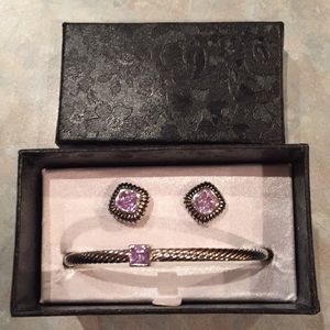 Silver tone jewelry set